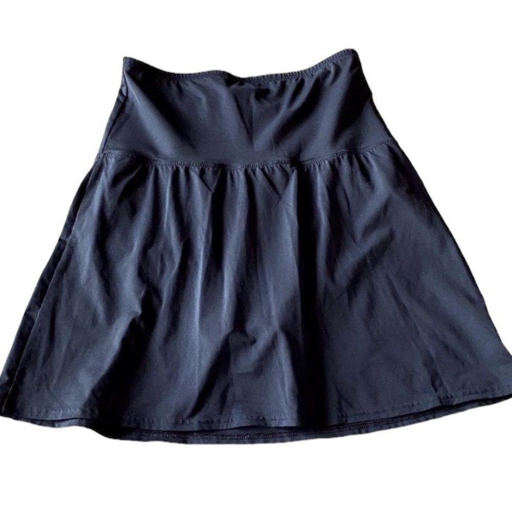 Lands’ End Wm’s Sz 10P Solid Black Slimming Golf Tennis Skort Skirt